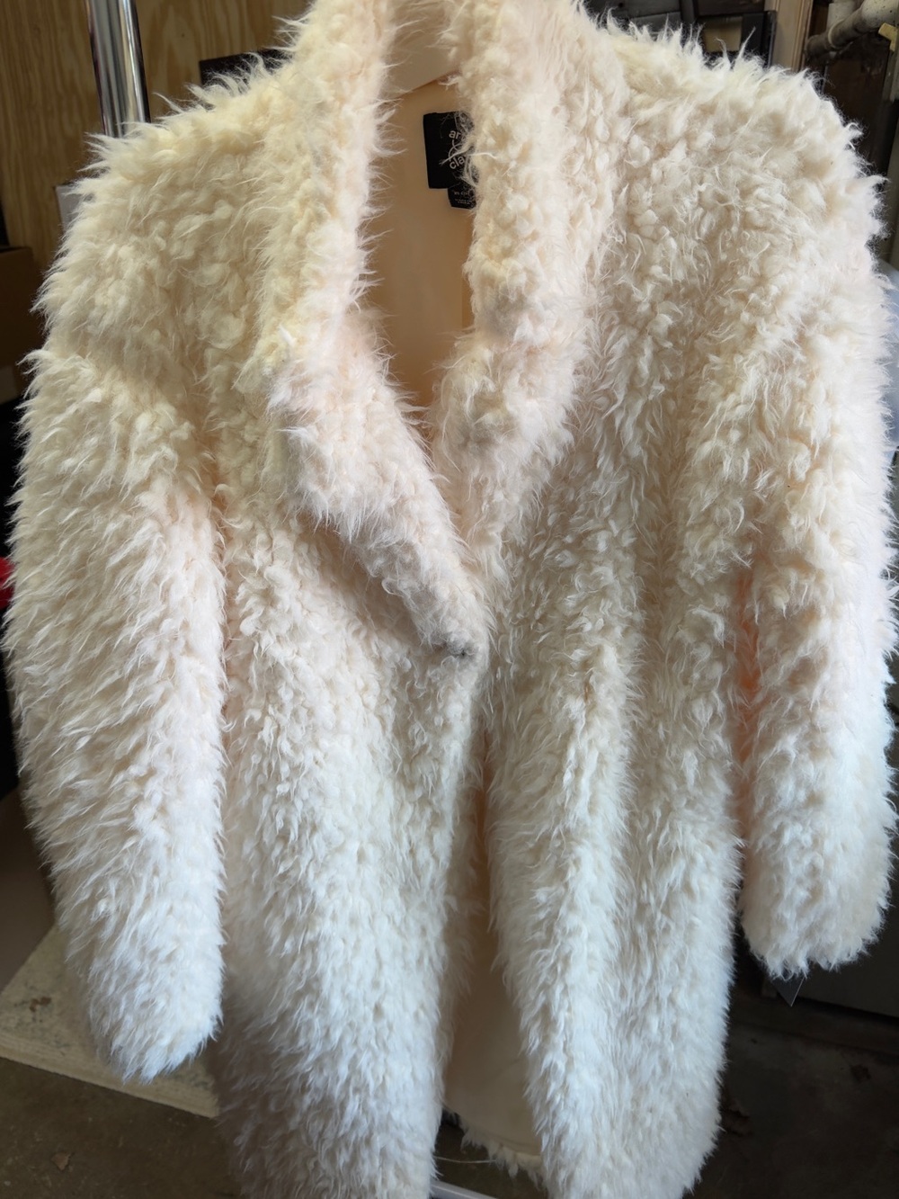 art class Soft Cream Teddy Faux Fur Coat